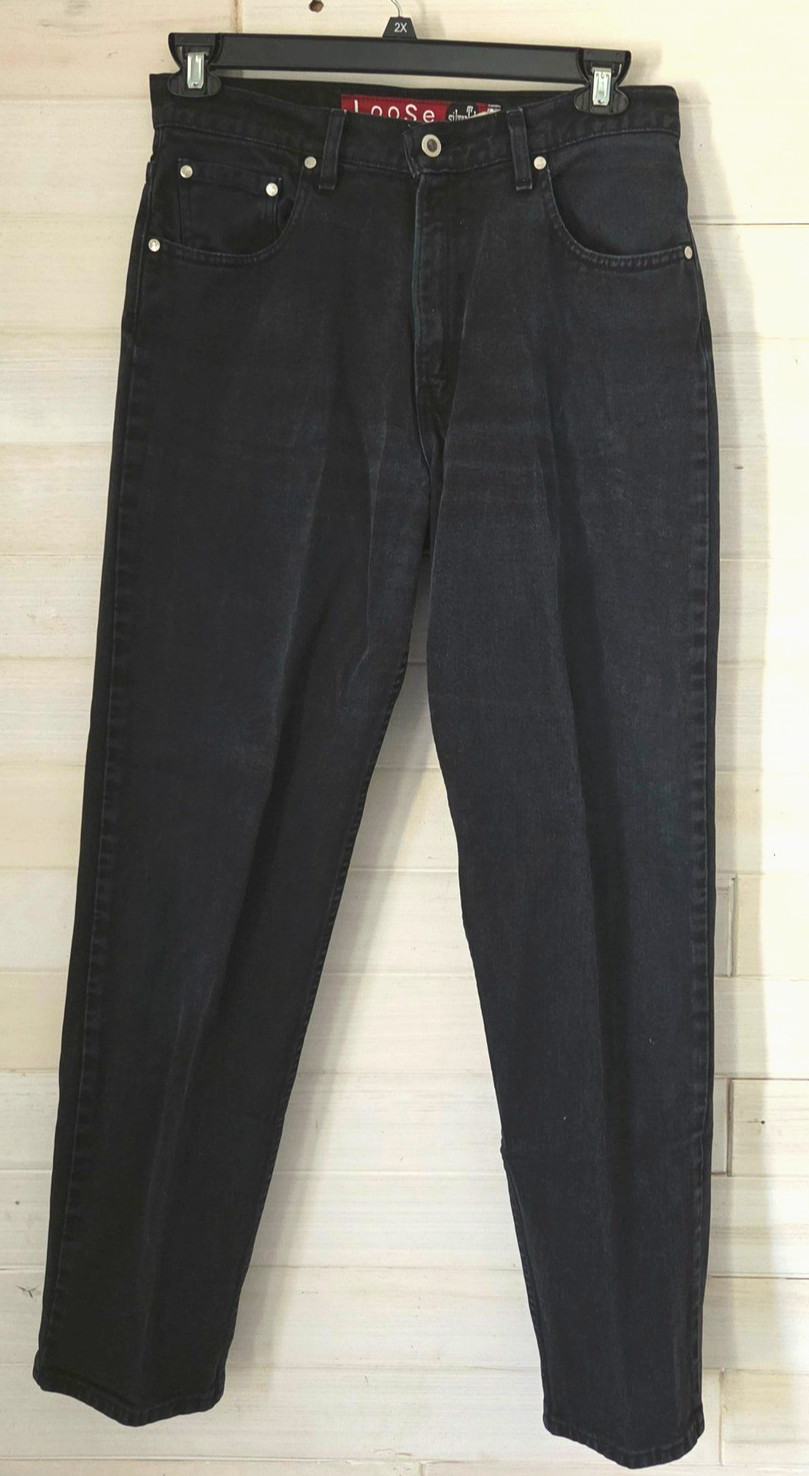 Levis SilverTab Loose Jeans Womens 11/12 Black Vintage 90s High Rise Tapered USA