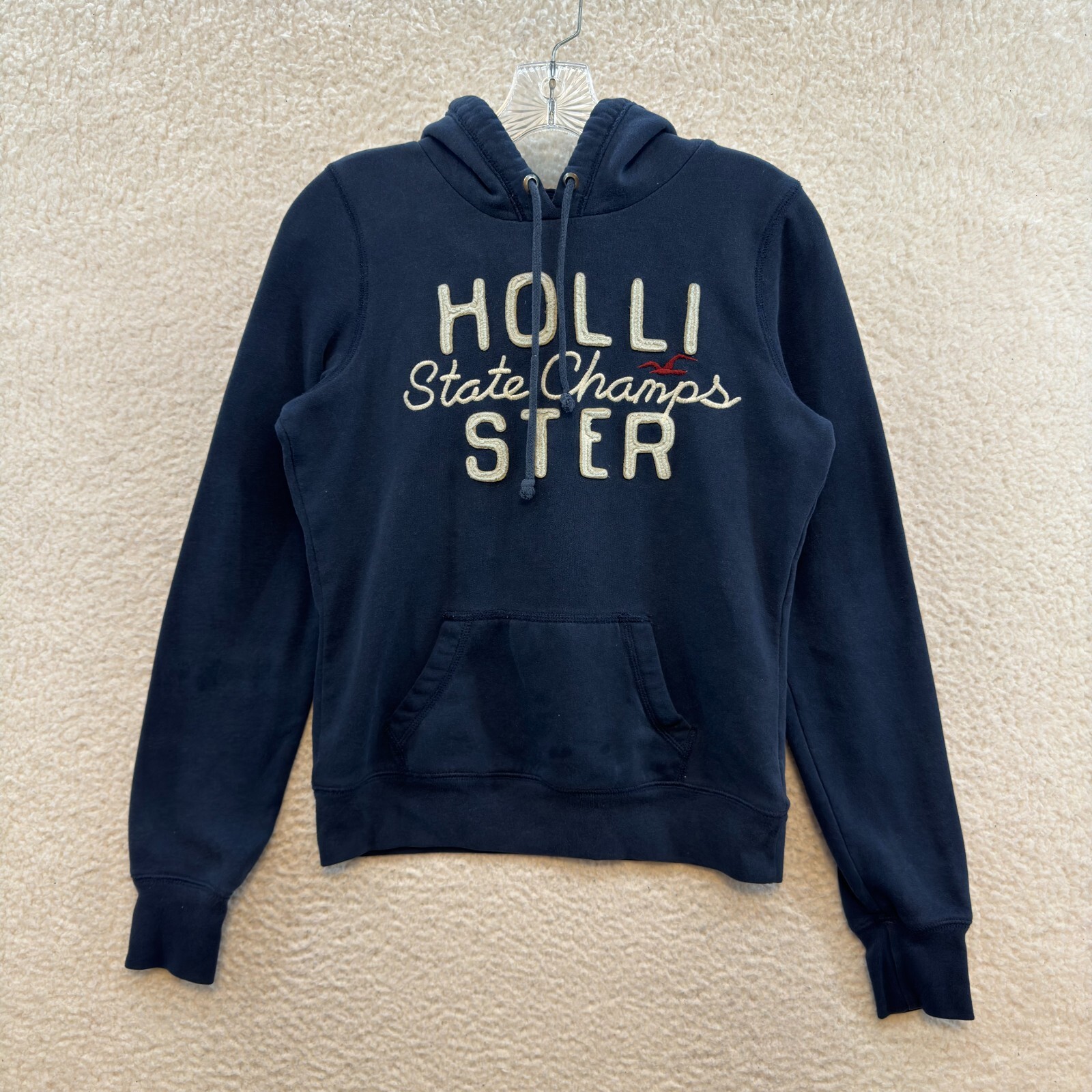 Y2K Vintage Hollister Hoodie Sweater Medium Navy Blue Bella Swan Fairy Grunge