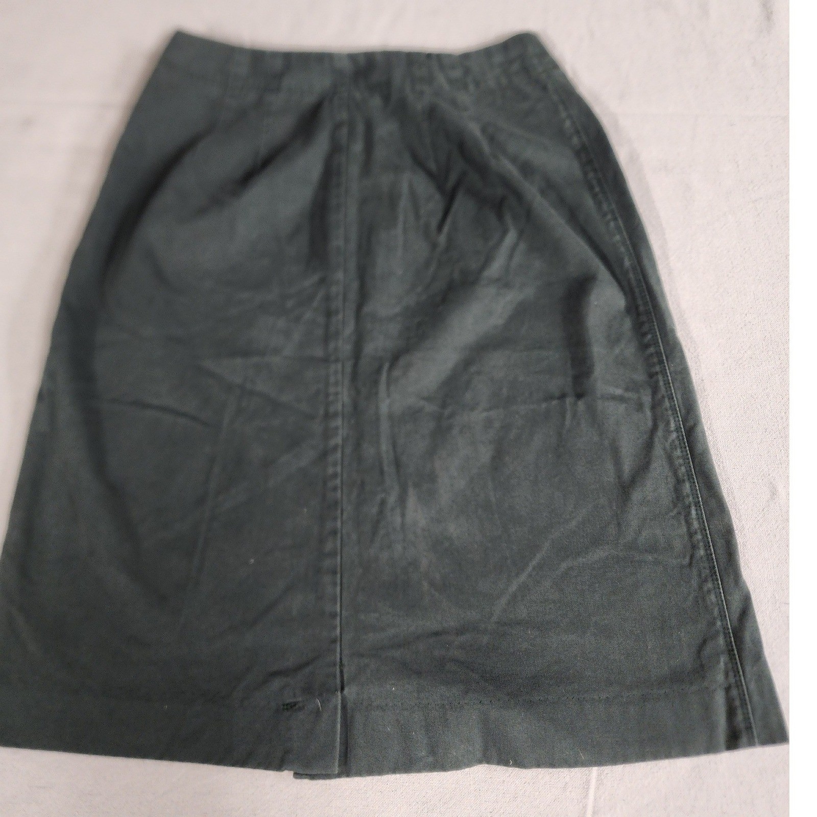 🌲VTG L.L. Bean Button Front Green Cotton Skirt A-Line 80s Gorpcore outdoors ✨️