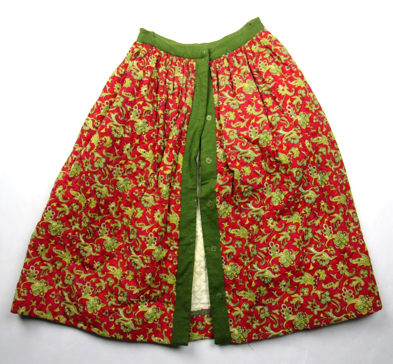 Vtg 1950&rsquo;s 1960&rsquo;s Anne Fogarty Boutique Long Quilted Skirt Button Up 23&Prime; Waist
