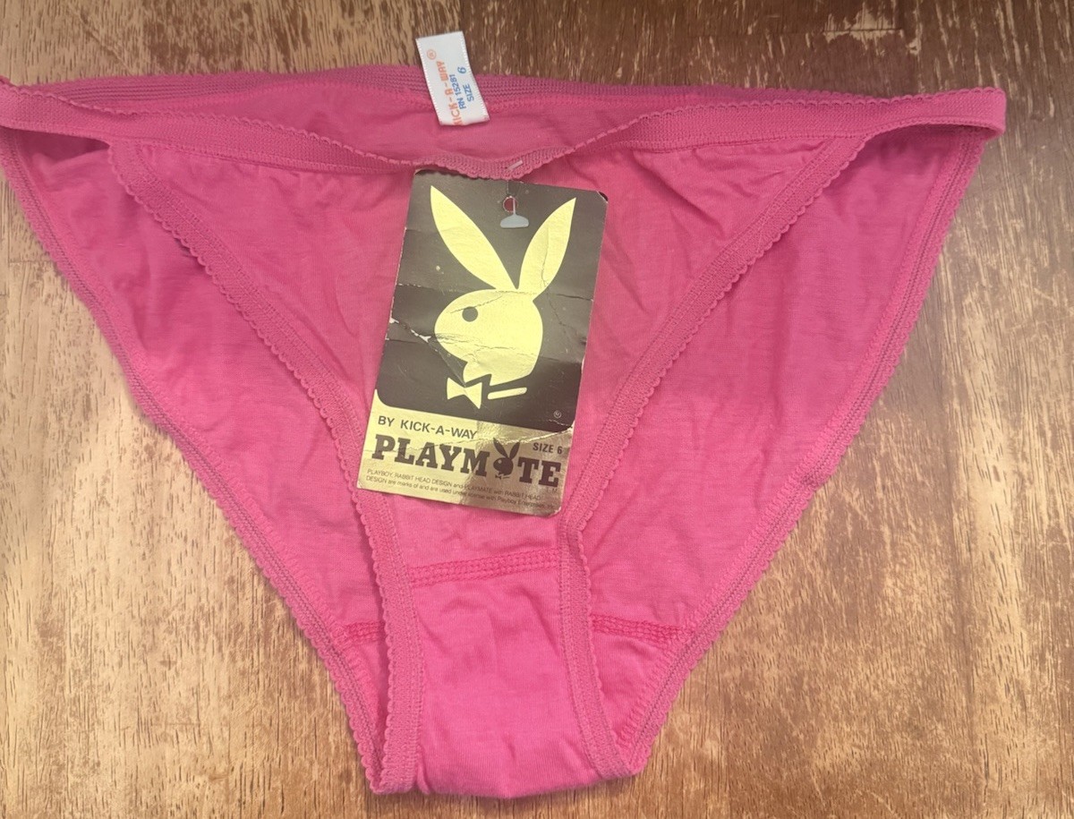 NWT Vtg 80s Playboy Playmate cotton bunny Bikini Panties KICK-A-WAY M/6