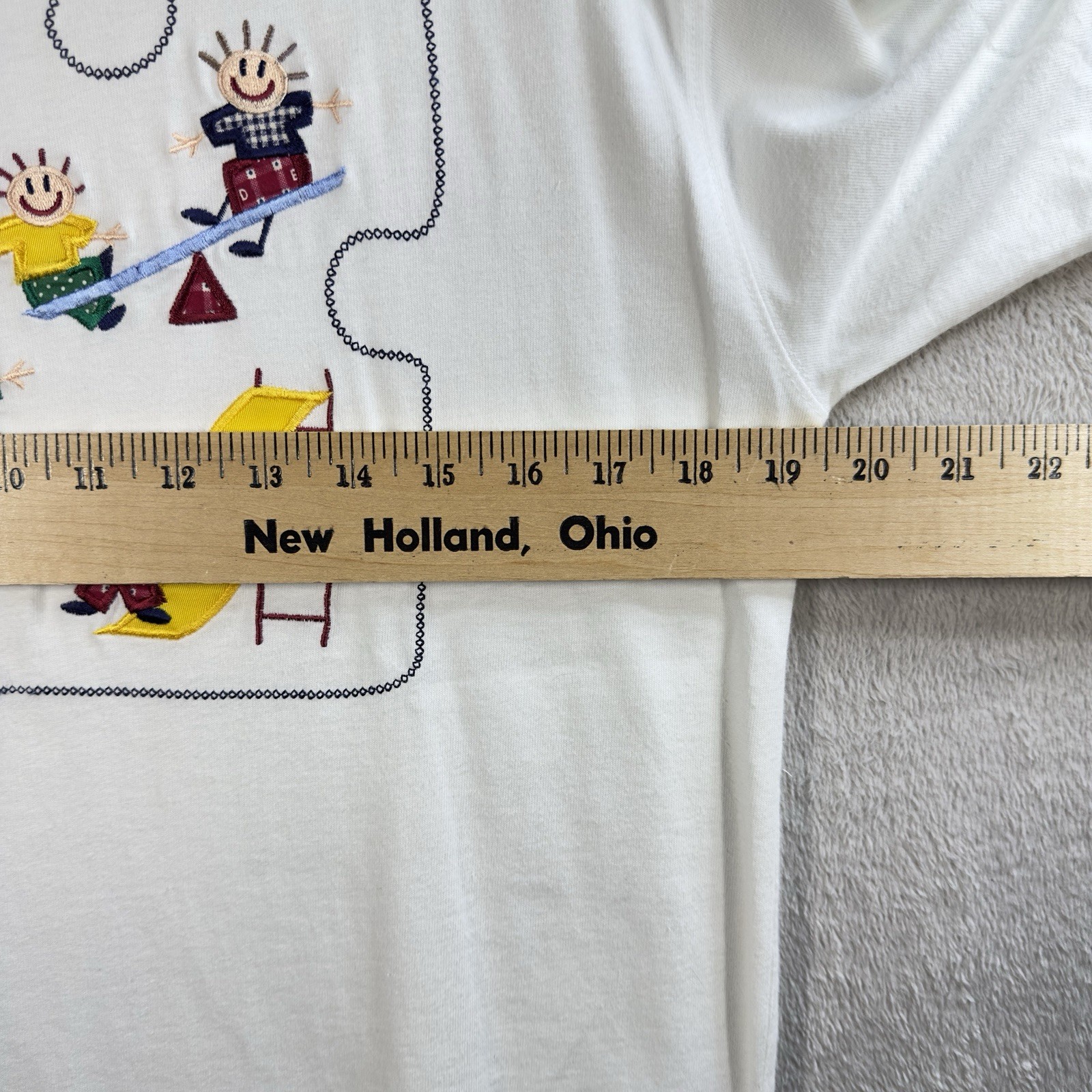 Belle Pointe At Ease Embroidered Tshirt Size M Teacher Puzzle Plsyground School