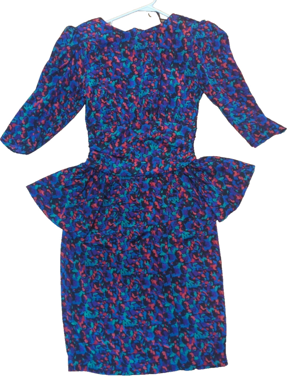Shelly Michaels Vintage 1980&rsquo;s Colorful Dress Sz 7/8 Small, Fitted