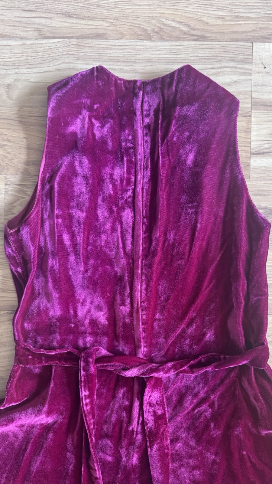 Vtg 1970s Young Innocent Raspberry Velvet Minidress Size 13