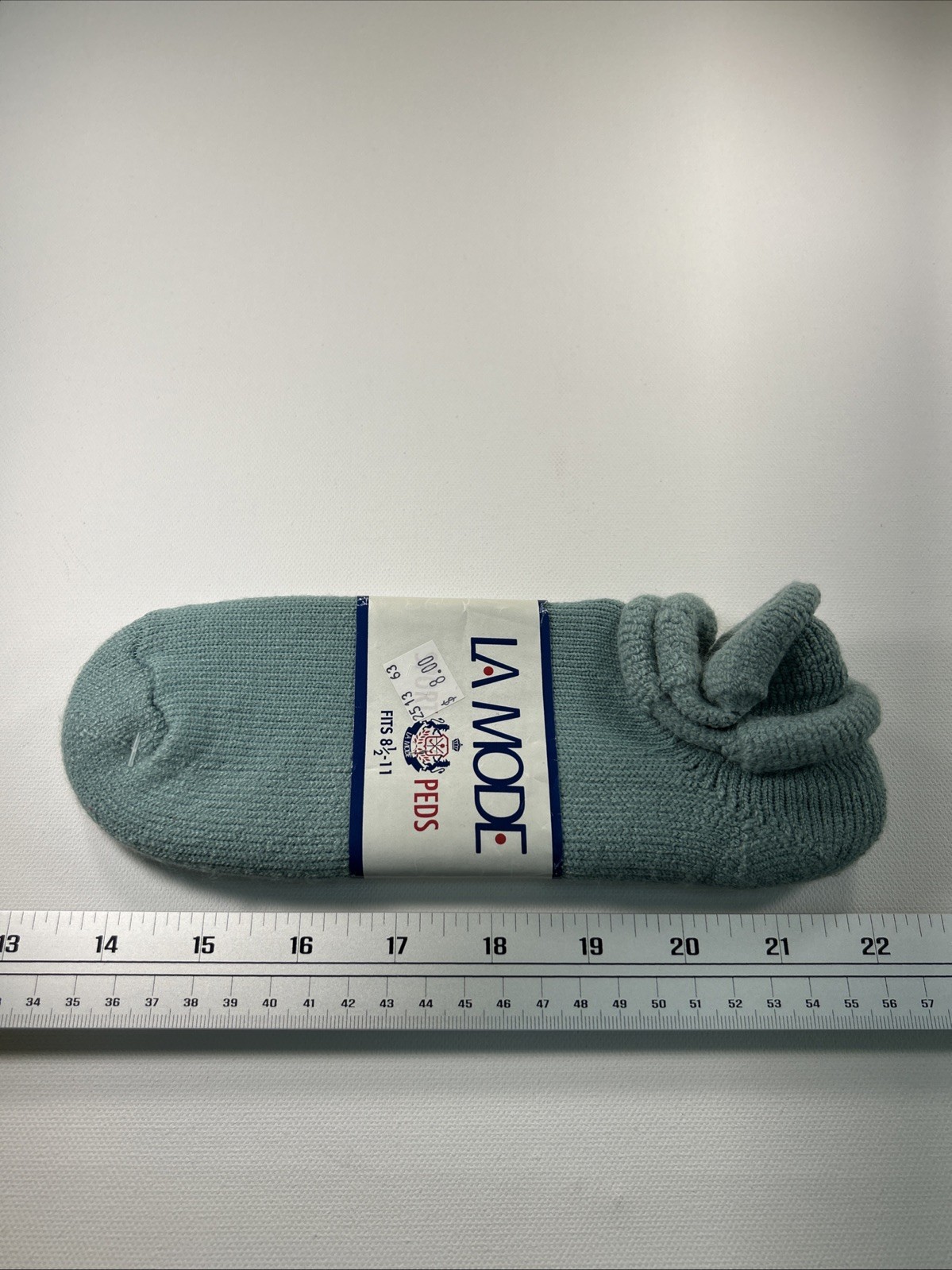 VTG Socks « LA Mode » Acrylic Blend Mint Sports Low Cut Ankle Size 8-11 80s 90s.