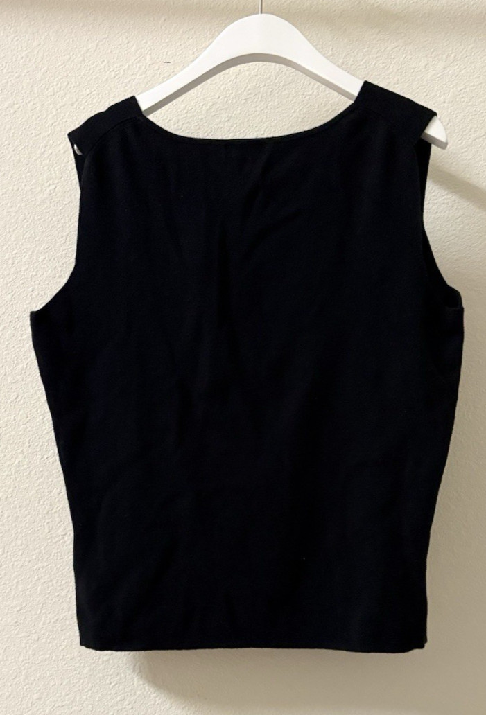 Vintage 90s Hampshire Studios Black Ribbed Knit Tank Square Neck Women&rsquo;s XL