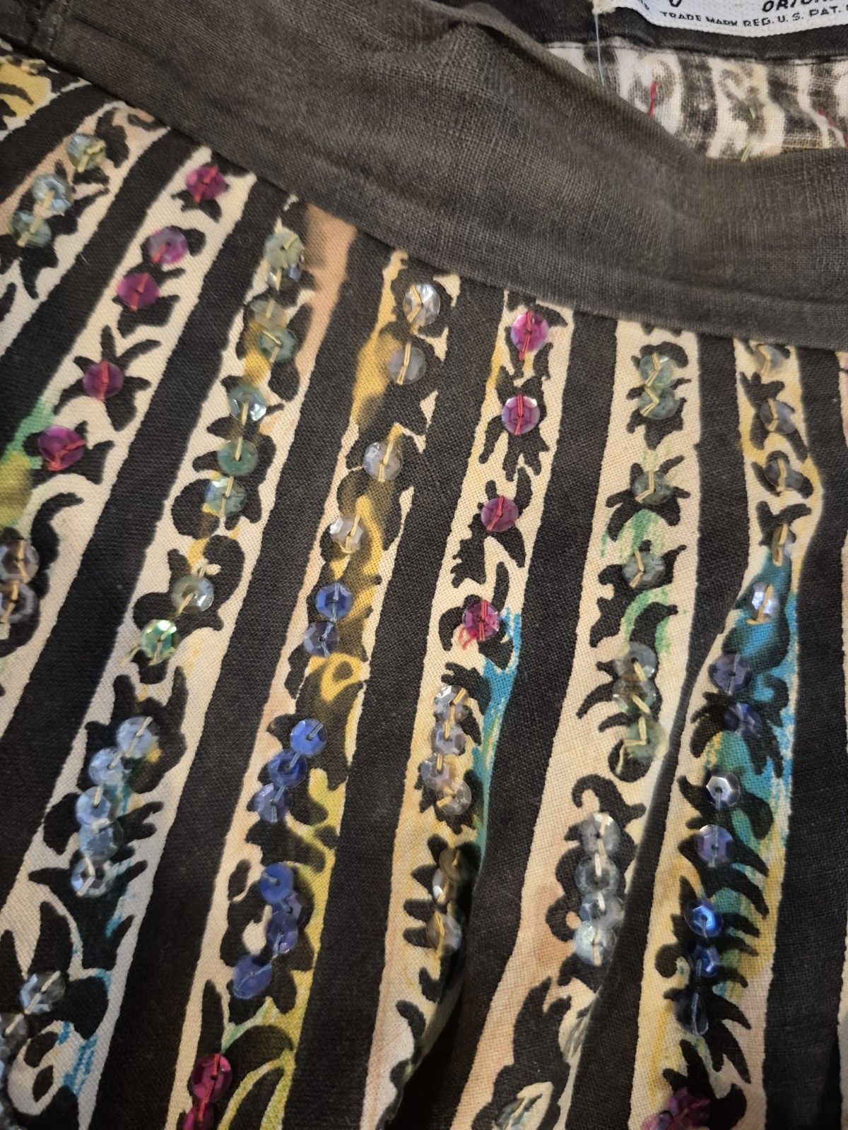Vintage Maya De Mexico Original Circle Skirt Sequins