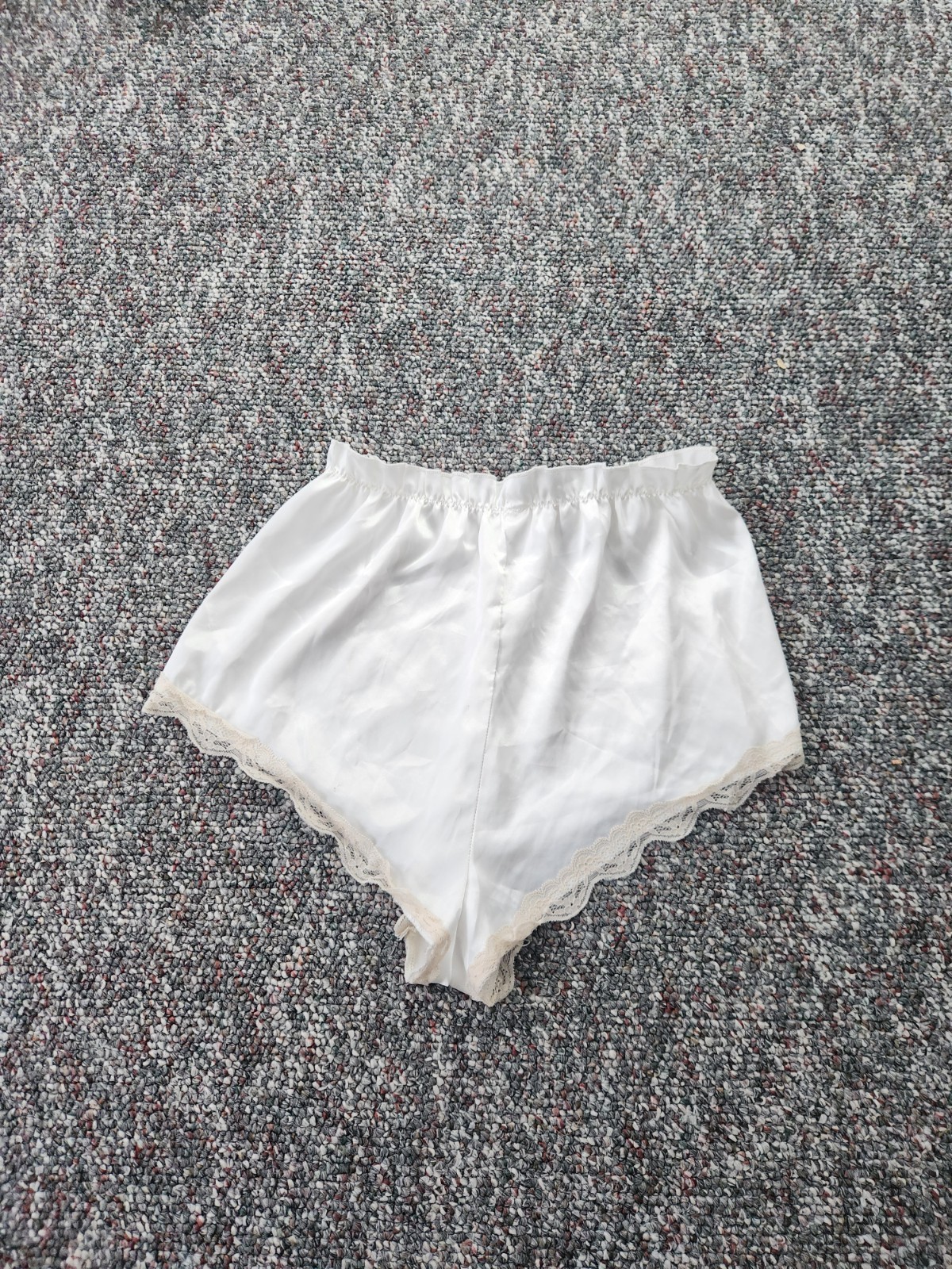 80s/90s White Satin Sleep Shorts