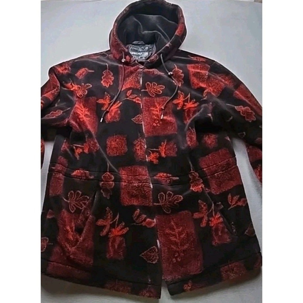 Forecaster Floral Fleece Jacket Hooded Small Full Zip Warm Cozy Vintage Women&rsquo;s