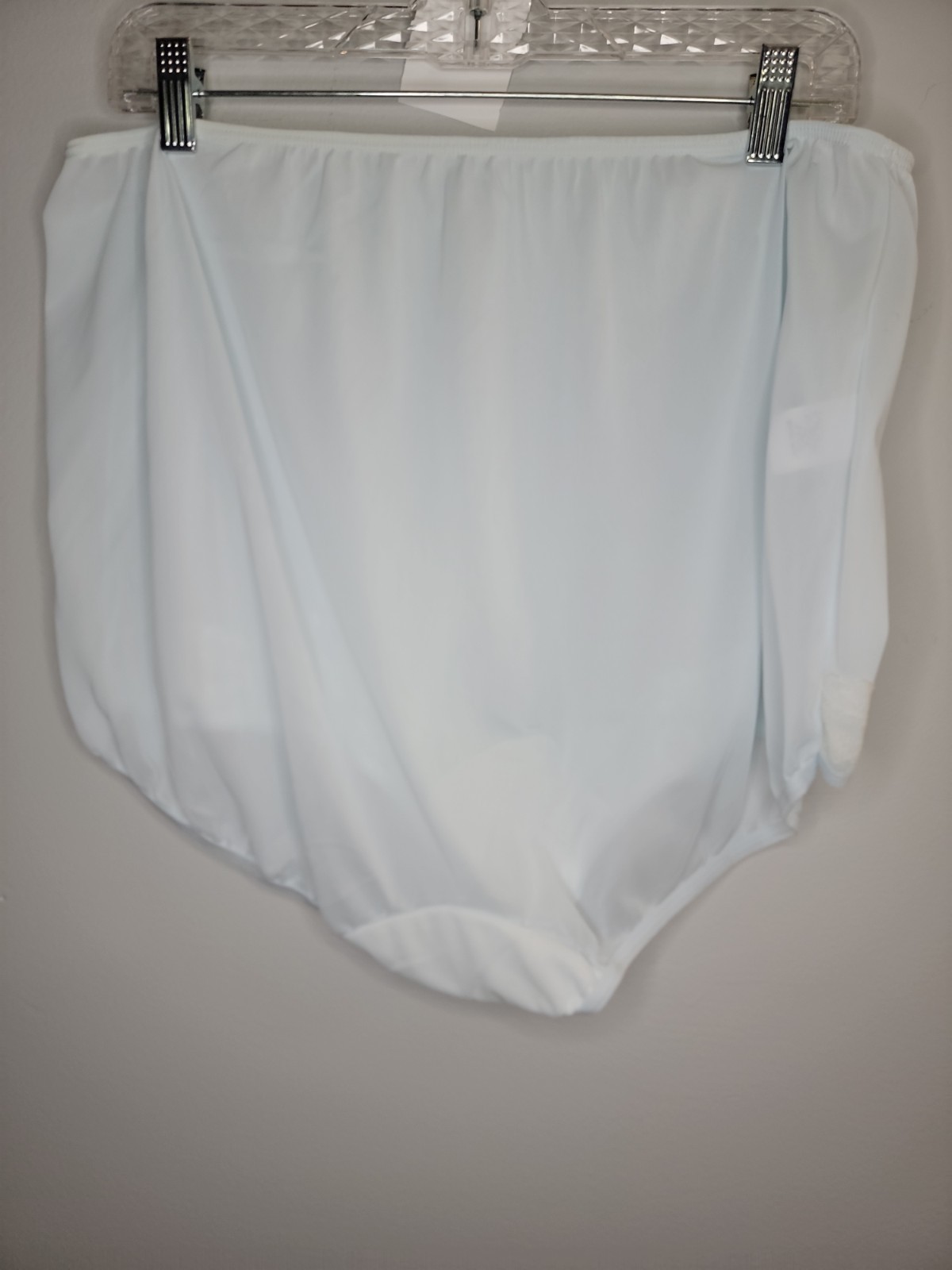 Vintage Dixie Belle 100% Nylon Light Blue Panties White Lace Detail Size 12