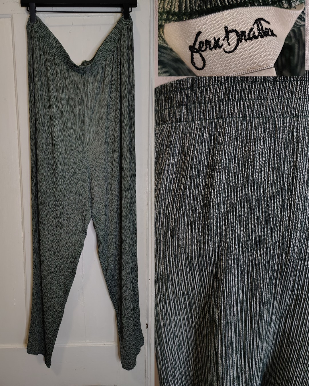 Vintage 1980s Fern Bratten High Waisted Tapered Leg Pull On Pants Womens L 12-14