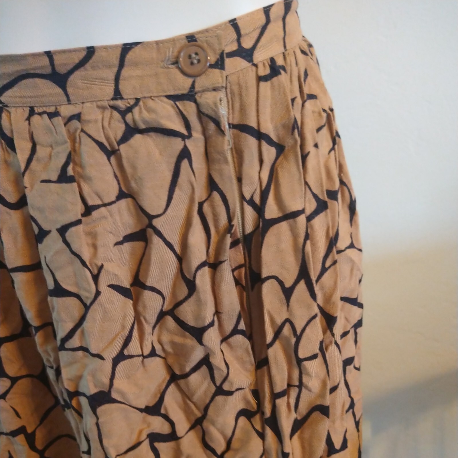 VTG Plain Jane 100% Rayon Skirt Multicolor sz 9