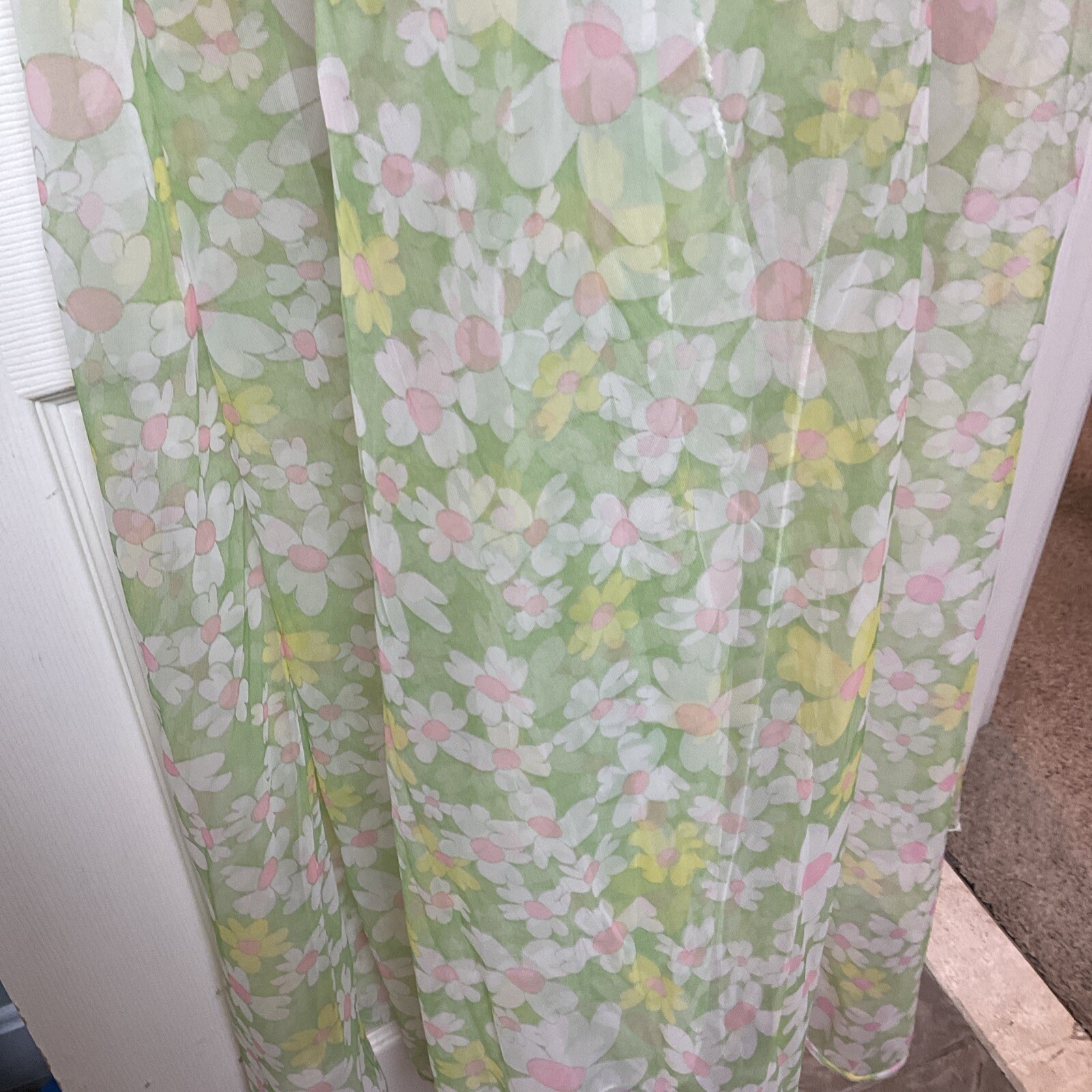 Vintage Van Roalte Hostess Dress Coverup Sheer Daisy Groovy Mod Size Small Rare