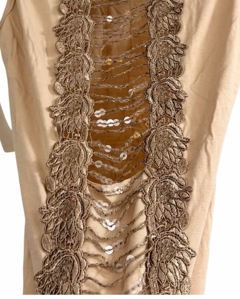 Form fitting Vintage Ladder Back Sequin Top NWT Size L 90’s Y2K Sexy