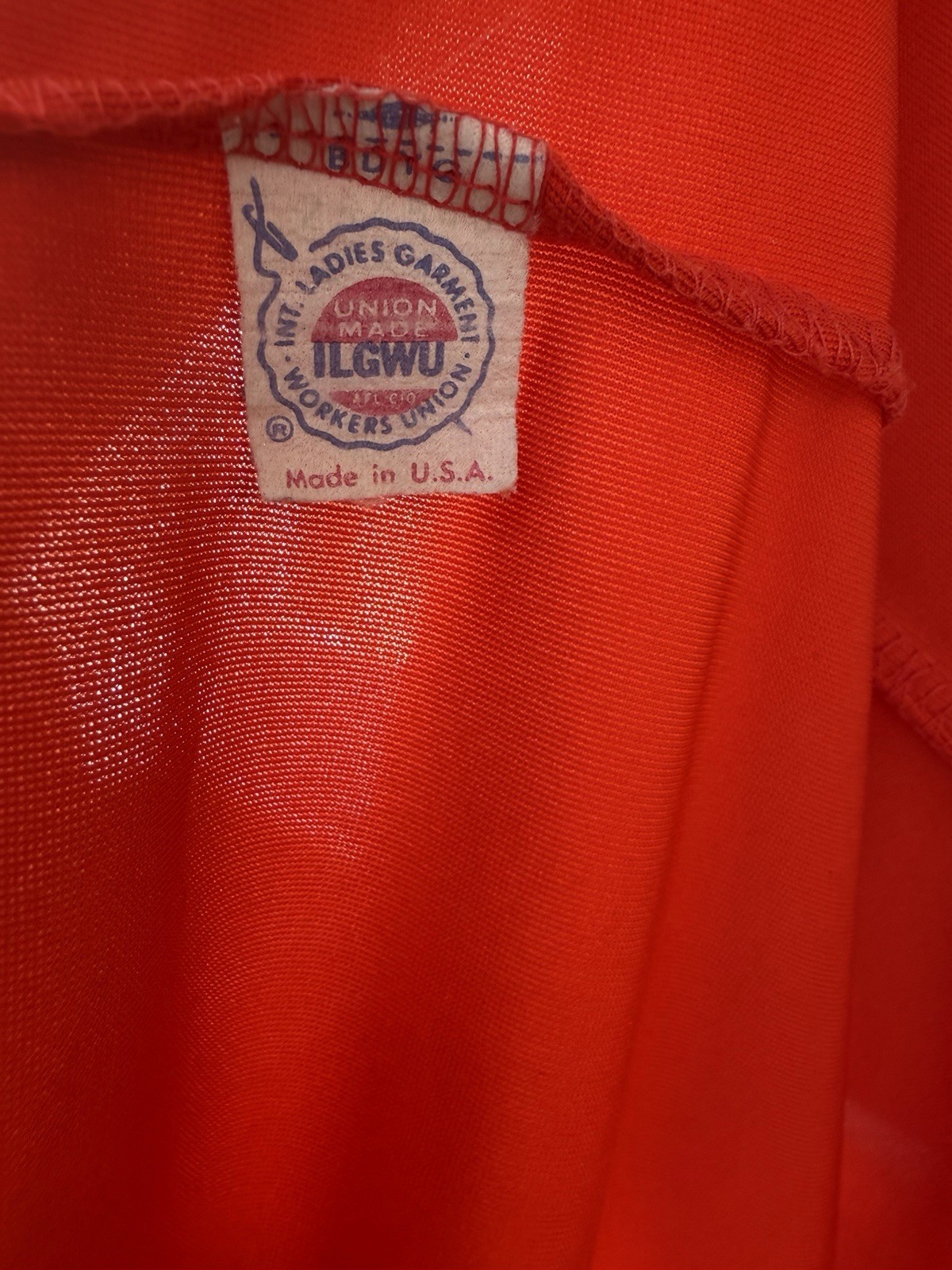 VTG 70’s Alice Stuart For David Logan Tomato Red LS Solid Dagger Collar SZ 10