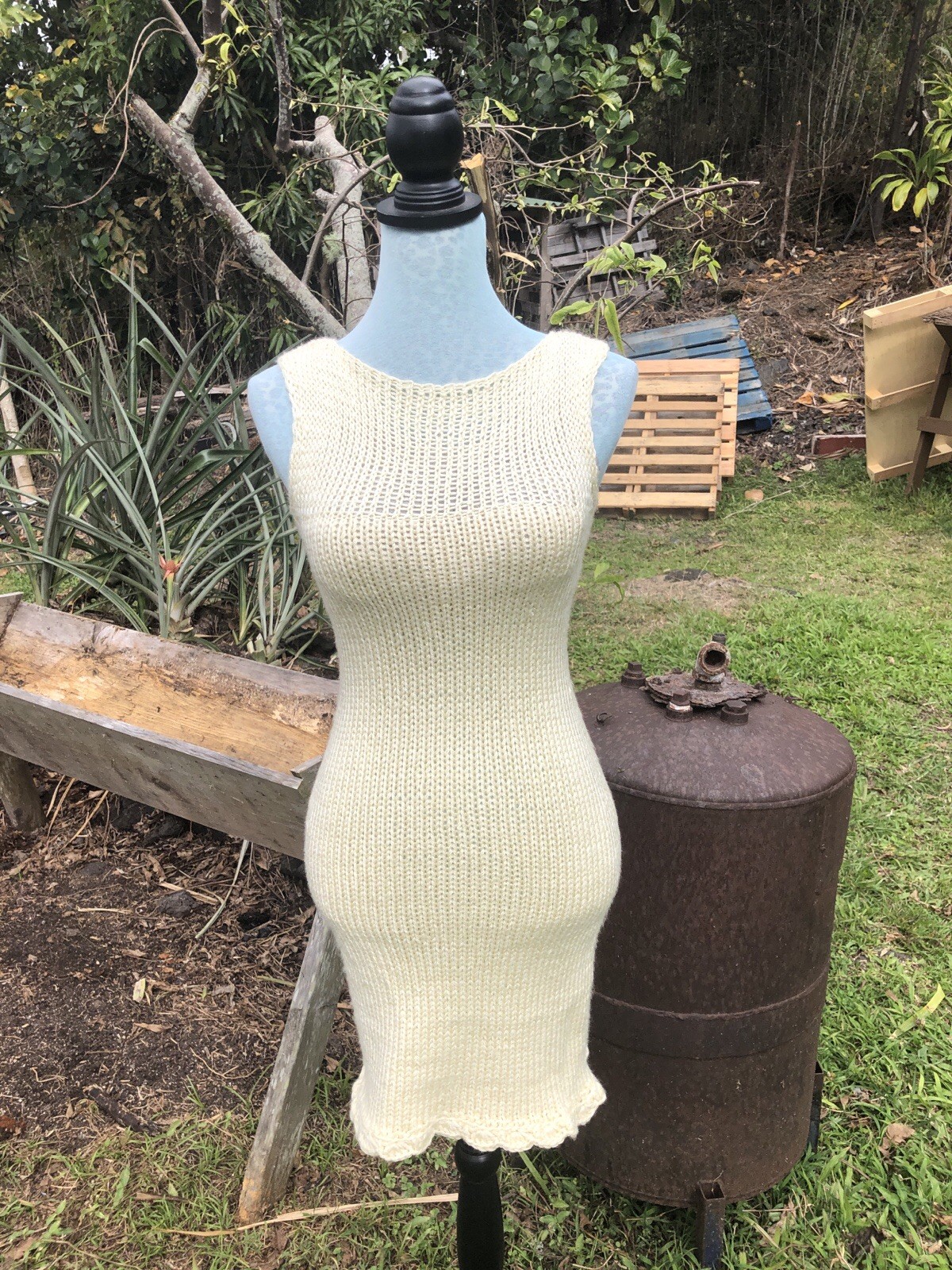 Vintage Hand Knitted Elegant Dress
