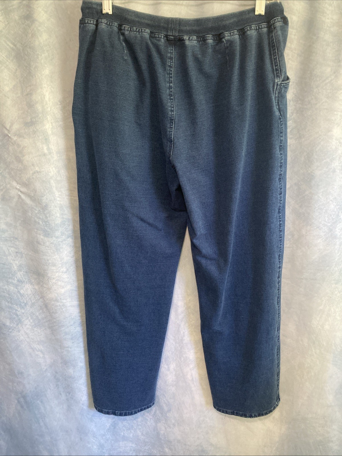 Vtg 90s Y2K Blast Drawstring Denim Pants Petite Medium PM Elastic Waist Comfort