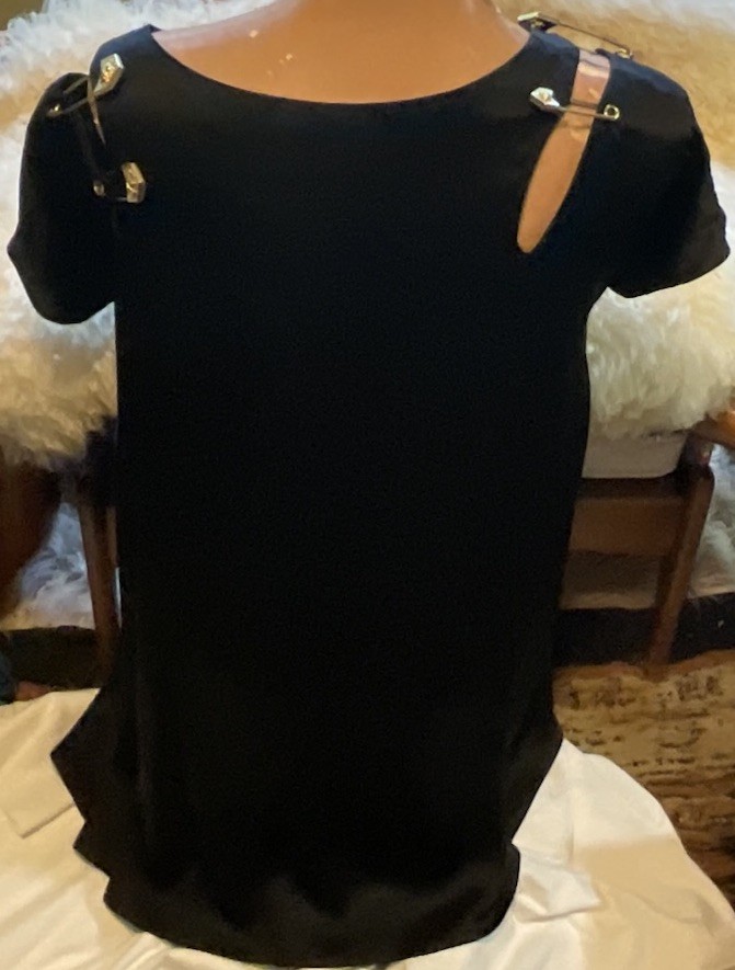 Vintage 80’s Giovanni Versace Versus Little Black six Lion Head Pin Italy Dress