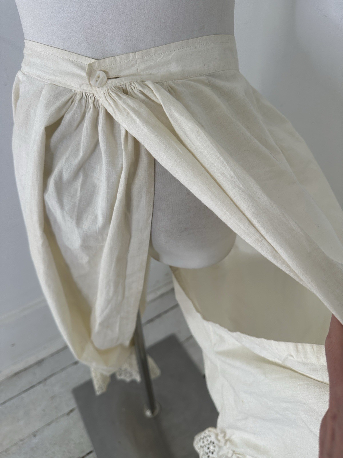 Antique 1910 Victorian Cotton Split Crotch Bloomer Pants