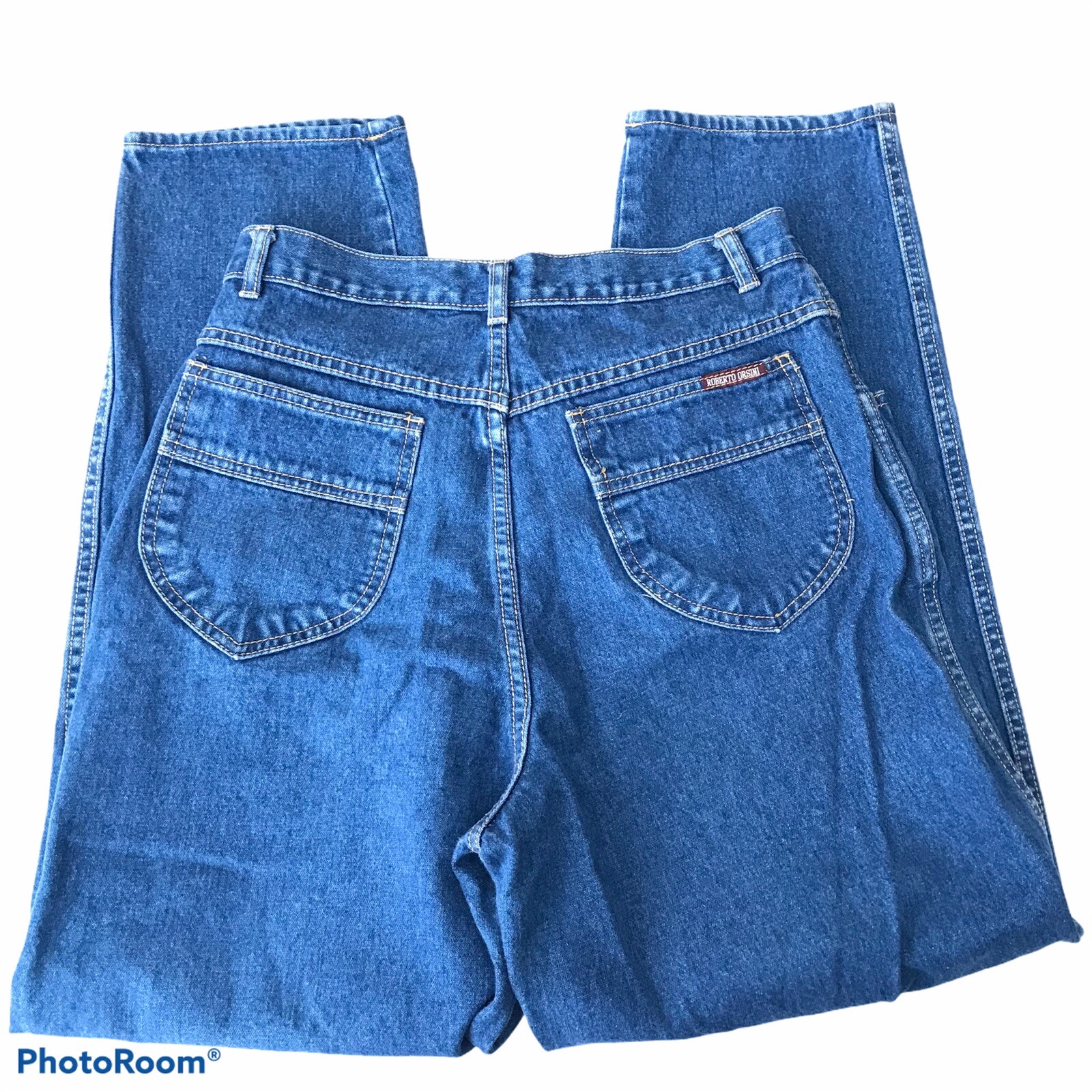 Vintage Roberto Orsini High Rise Pleated Jeans Size 15/16 (28X28.5) Blue Denim
