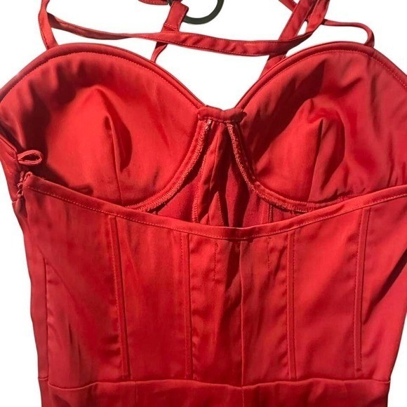 Bombshell Mermaid Y2K Vintage Red Corset Dress M