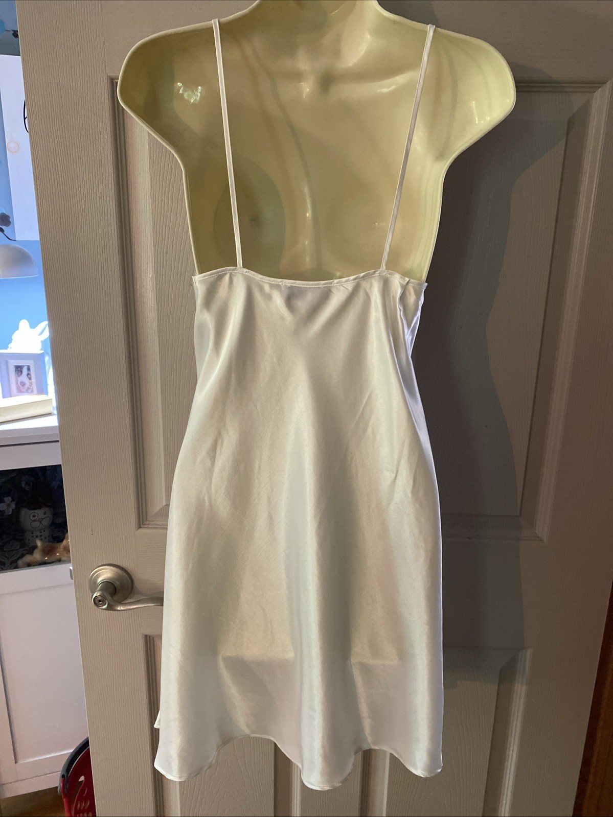 Vintage Val Mode Size S Ivory Polyester Satin With Lace