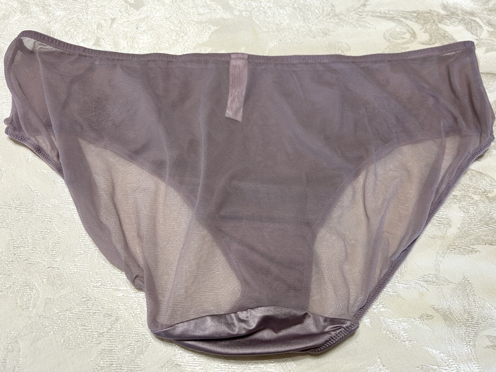 Vtg CACIQUE Second Skin Satin Embroidered Sheer Mesh 18/20 Brief Panties #162