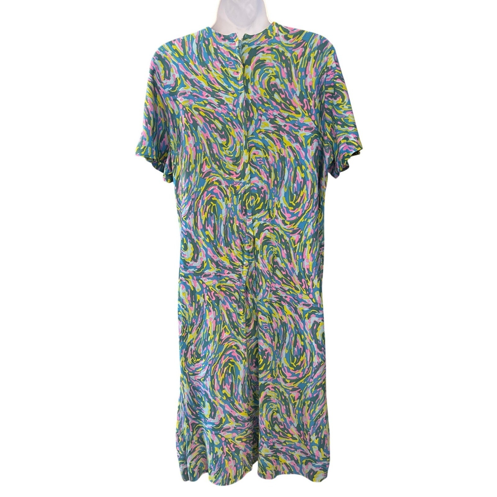 60s Carol Brent Montgomery Ward Shift Dress Psychedelic Mod Retro Groovy 22.5