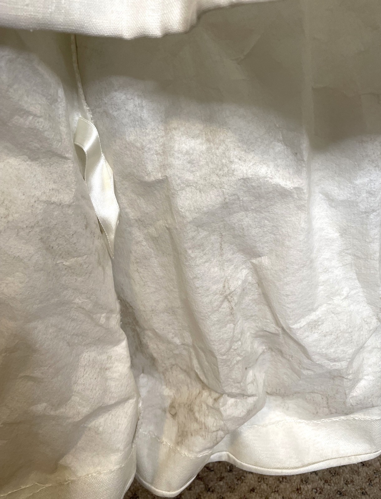 Vintage 40s Irish Linen Wedding Dress XS S Button Back Bows Long Train SS 0 2 4