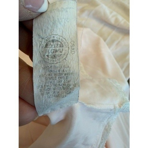 Vintage Miss Elaine Pink Lace Trim Angel Sleeve Wide Sweep Nightgown Maxi L