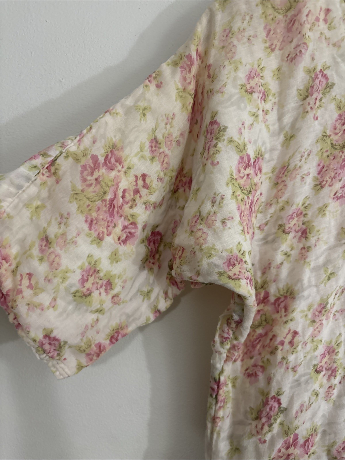 Vintage Sita Cotton Floral Maxi Dress Medium Cottagecore Boho Button Front