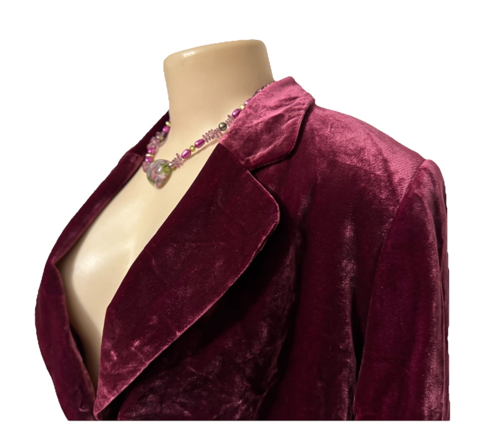 Raffaella womens vintage jacket crushed velvet size 10 Red boho blazer gorgeous
