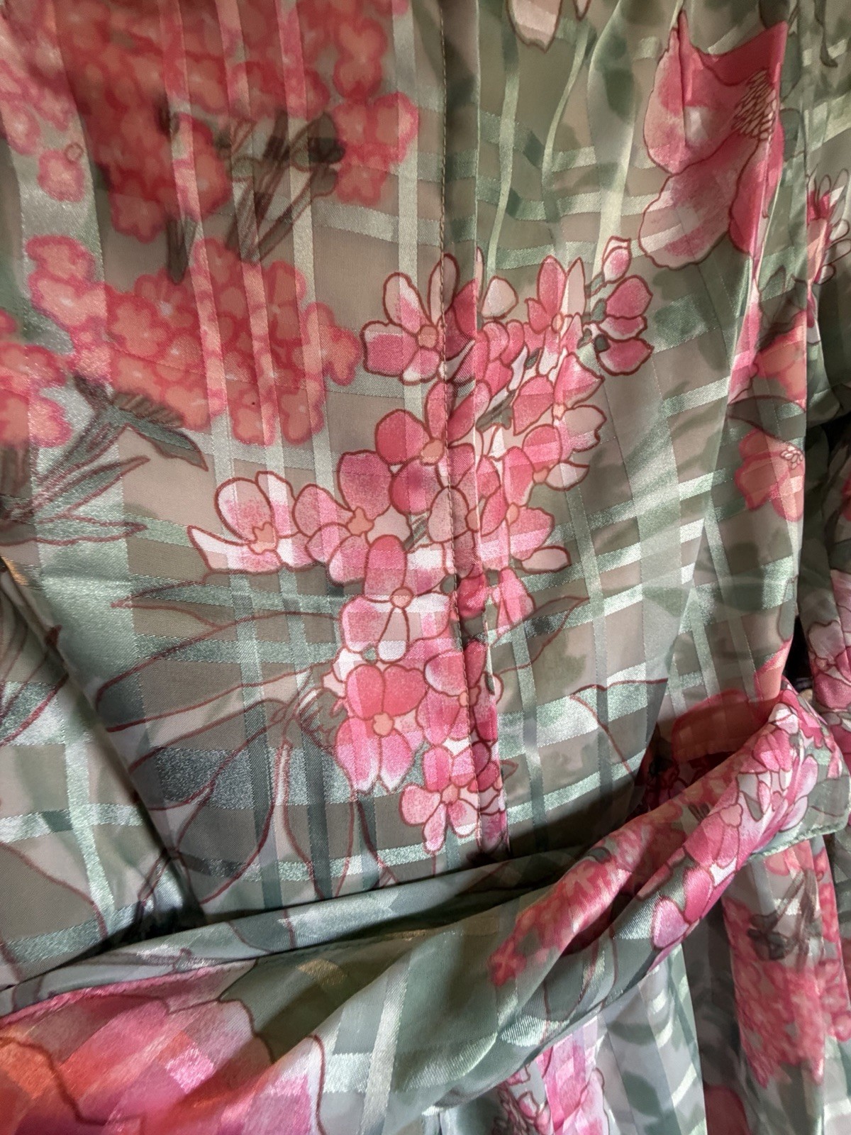 1960s-70s Kiki Hart Dress Vintage Pink/Green Floral Print RARE Offers Welcome