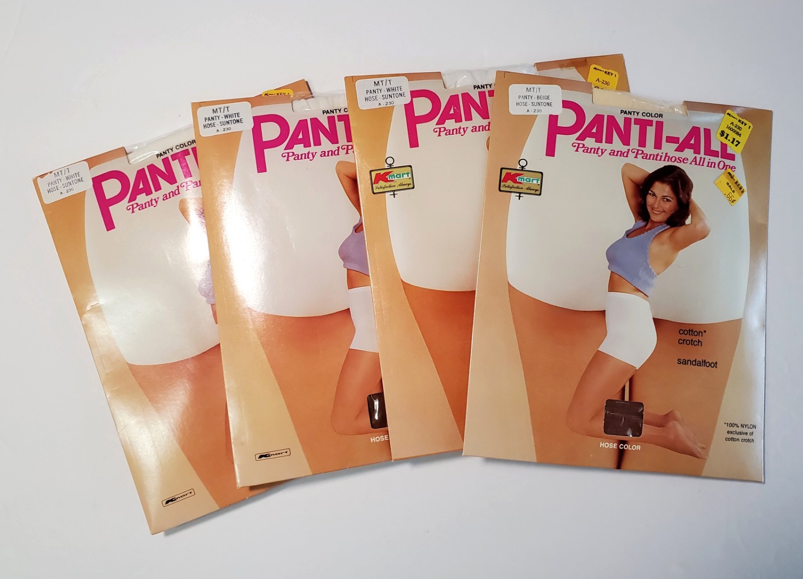 4 Packs Panti-All Pantyhose Panty All-in-One MTT Medium Tall Suntone Sandalfoot