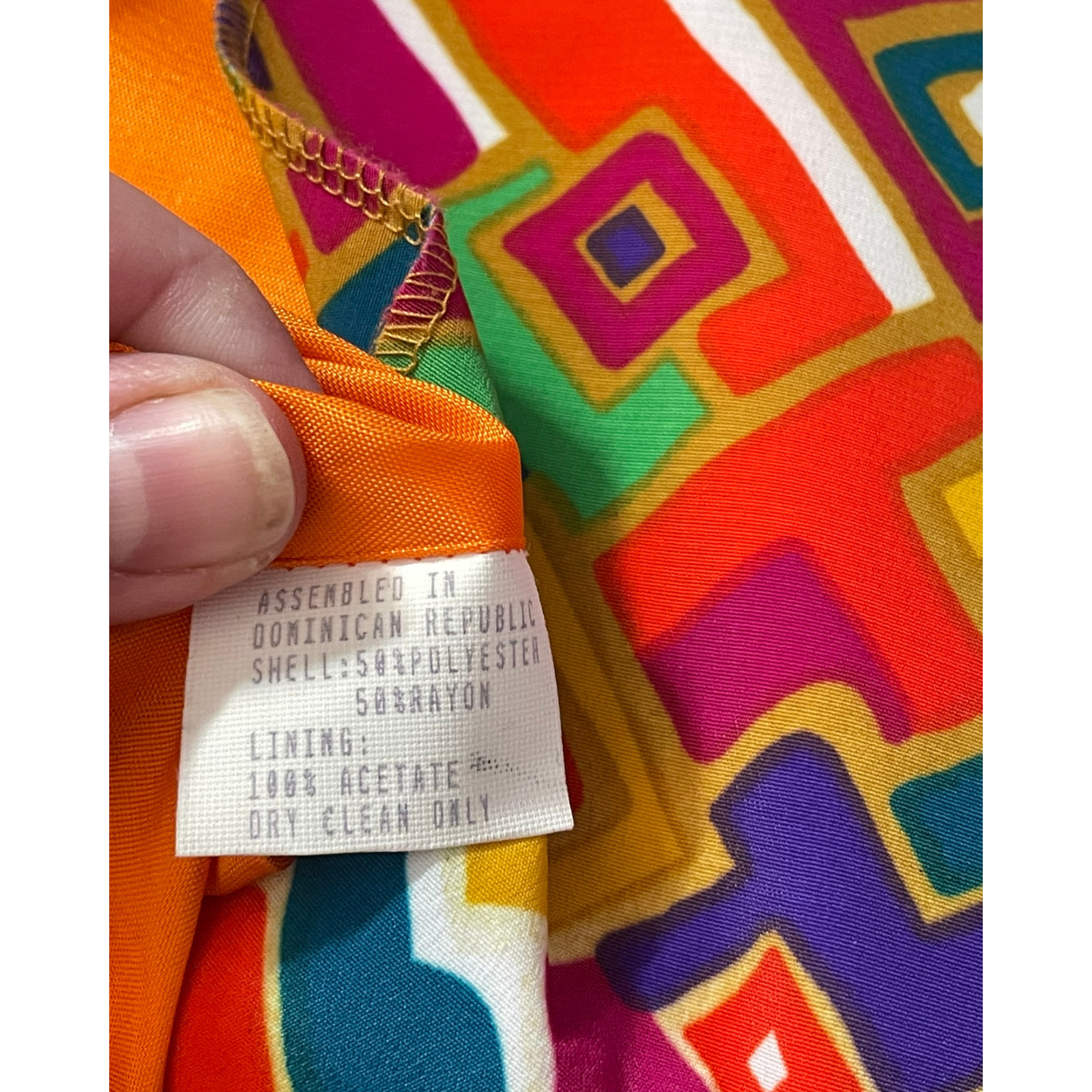 Vintage 90s Gilmor Sz 14 Boxy Suit Jacket Blazer Graphic Print Insert Orange New