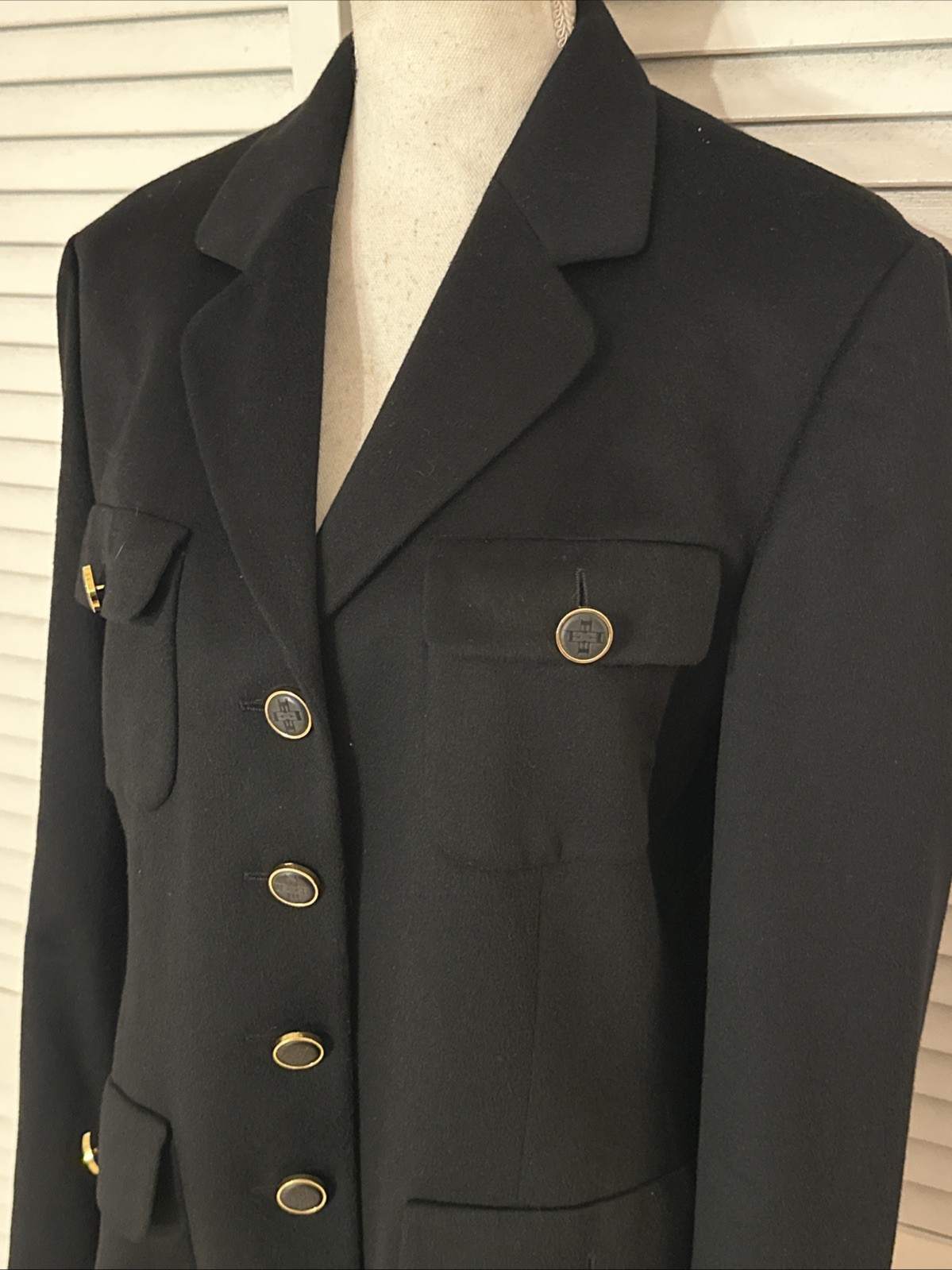 Vintage ESCADA Margaretha Ley 100% Cashmere Black Blazer Size 8 /38 Germany