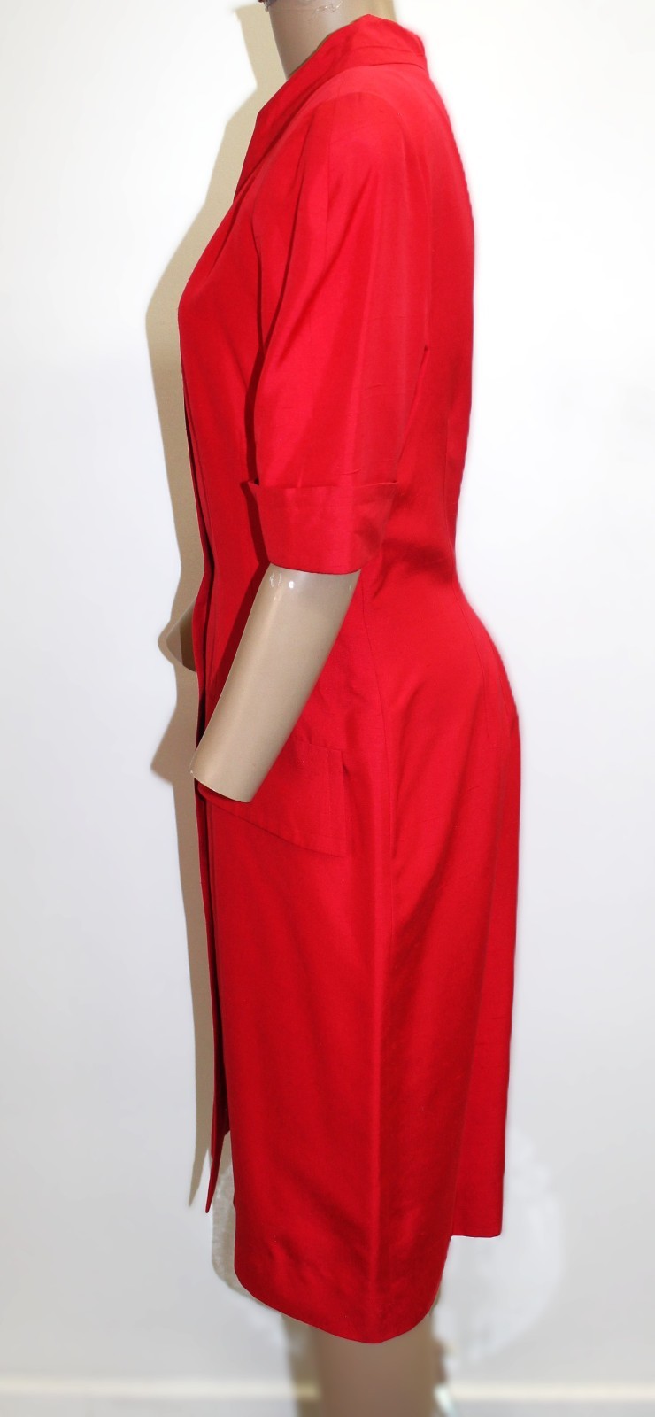 Nipon Boutique Vintage 100% Silk Button Down Shirt Dress Size 10