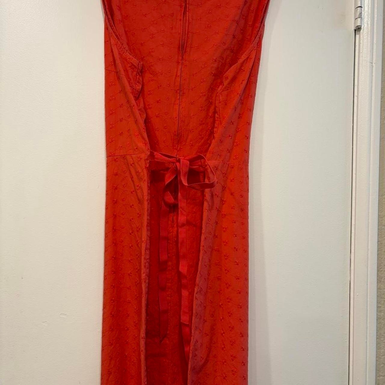 Faded Glory Orange Eyelet Embroidered Midi Dress Plus Size 18