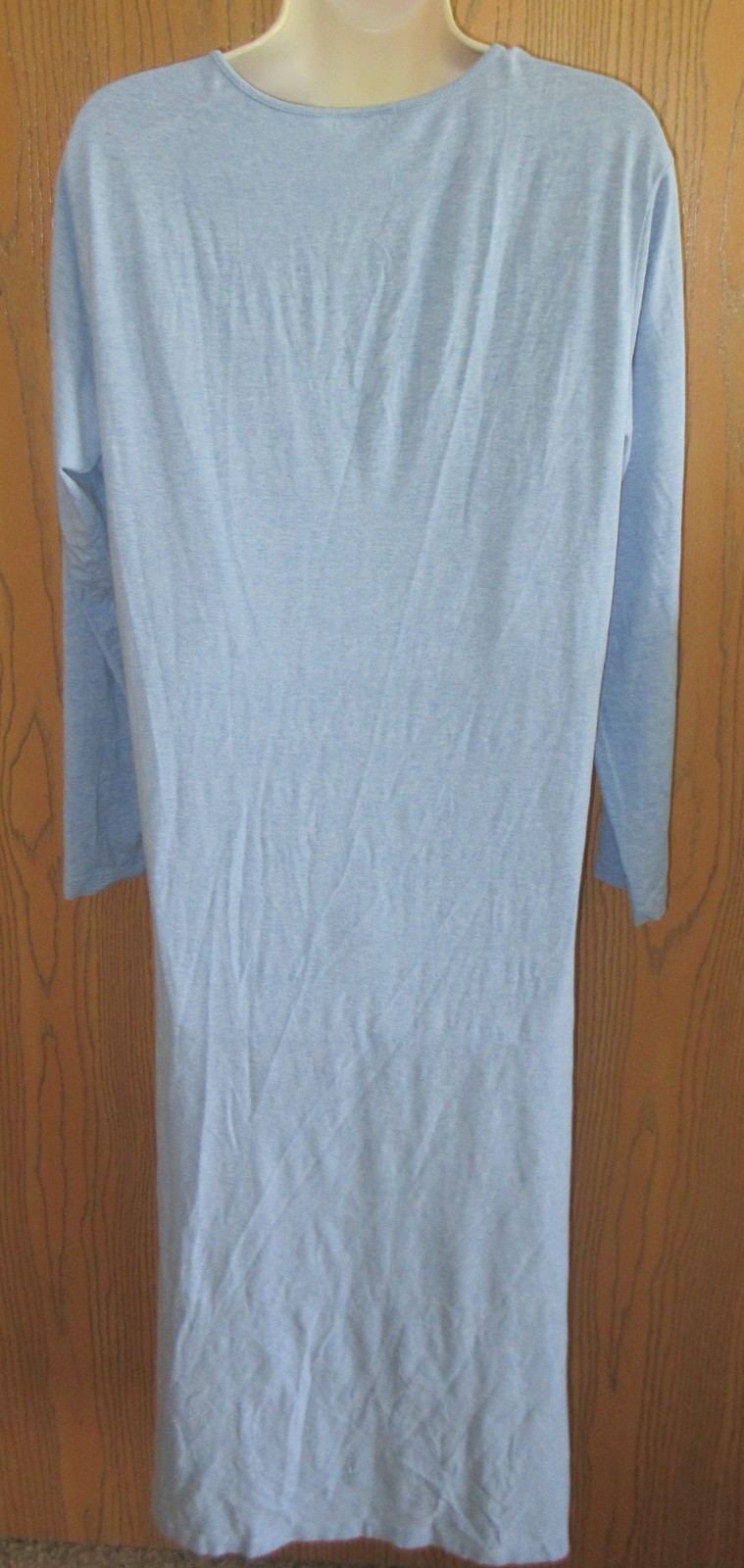 LANDS&rsquo; END DENIM BLUE cotton rayon jersey style knit long night gown size 10/12
