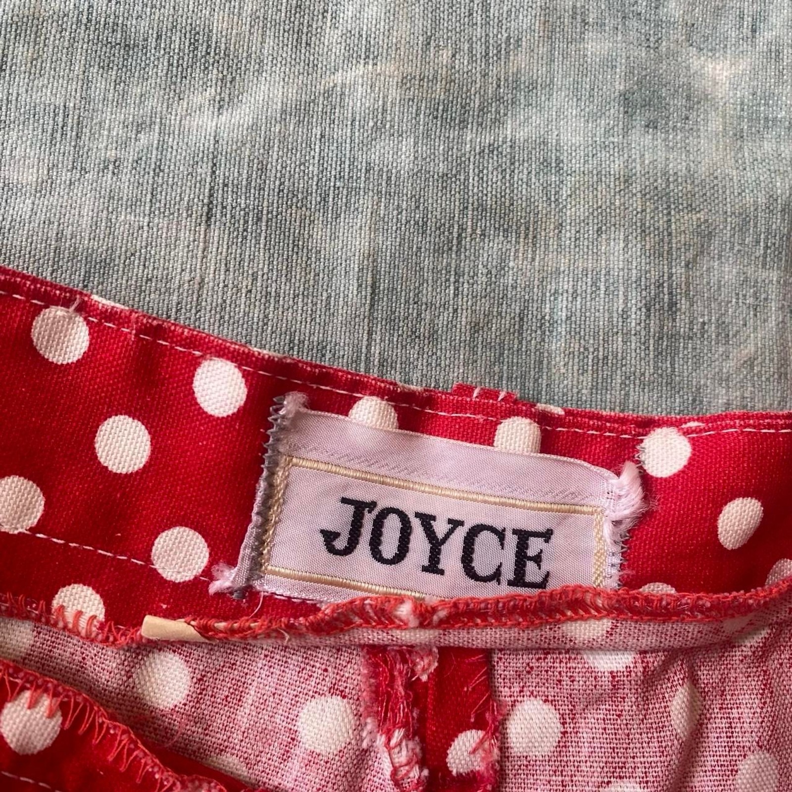 1970s Joyce red and white polka dot cotton shorts