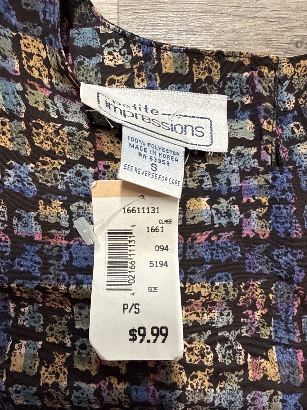 Petite Impressions Blouse Vintage 80’s USA Secretary Geek Size Small NWT
