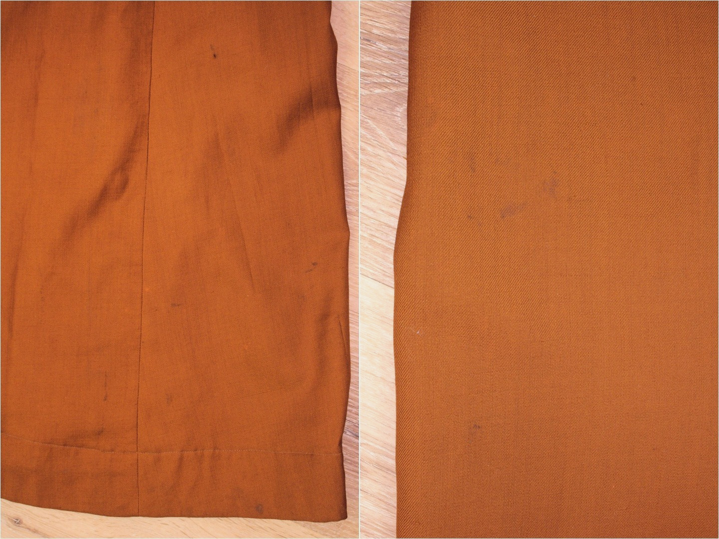 VTG Women&rsquo;s Antique Late 1800s 2 Pc Burnt Orange / Brown Jacket & Skirt Set XS/S