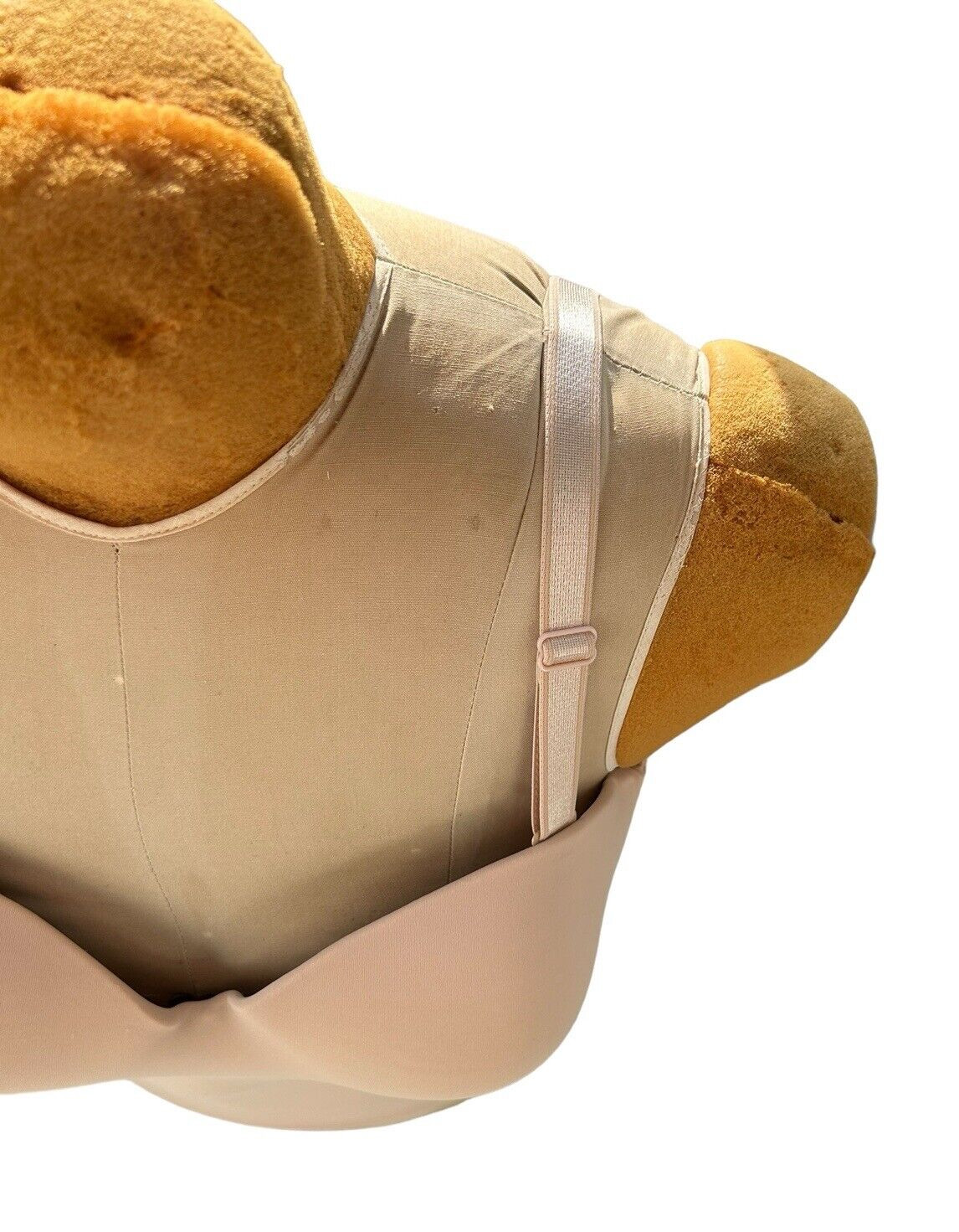 Vintage Push Up Bustier Size 38B Beige 3 Sets of Hooks Padded Made in USA READ