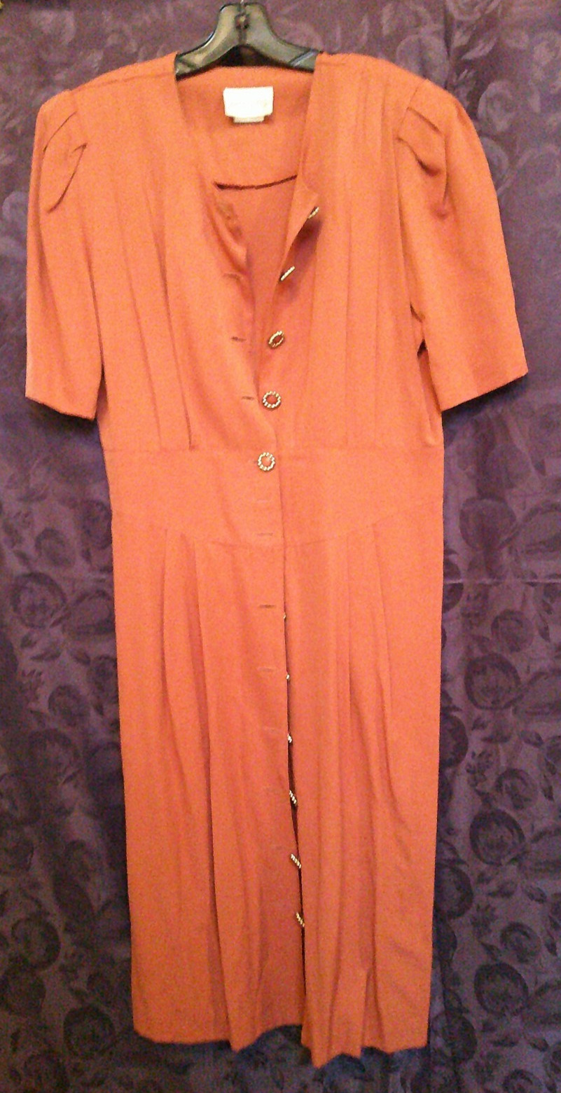 vintage Success Dress button up front dress, below knee hem, 17-18