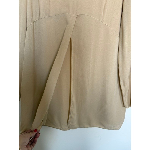 Vintage Emanuel Ungaro 100% Silk Cream Tunic Blouse Size 14