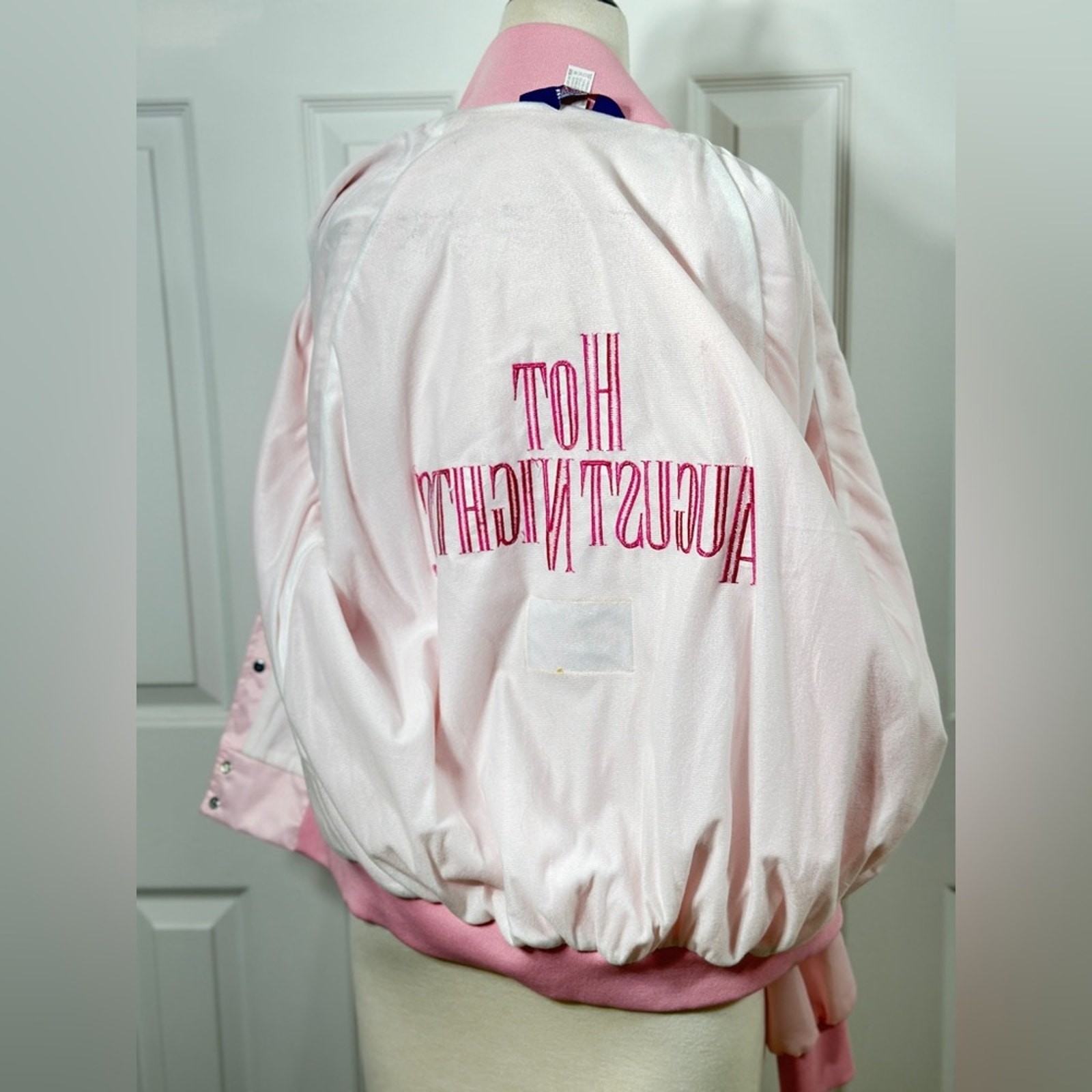 Hot August Nights Satin Bomber Jacket Pink 25th Anniversary size medium