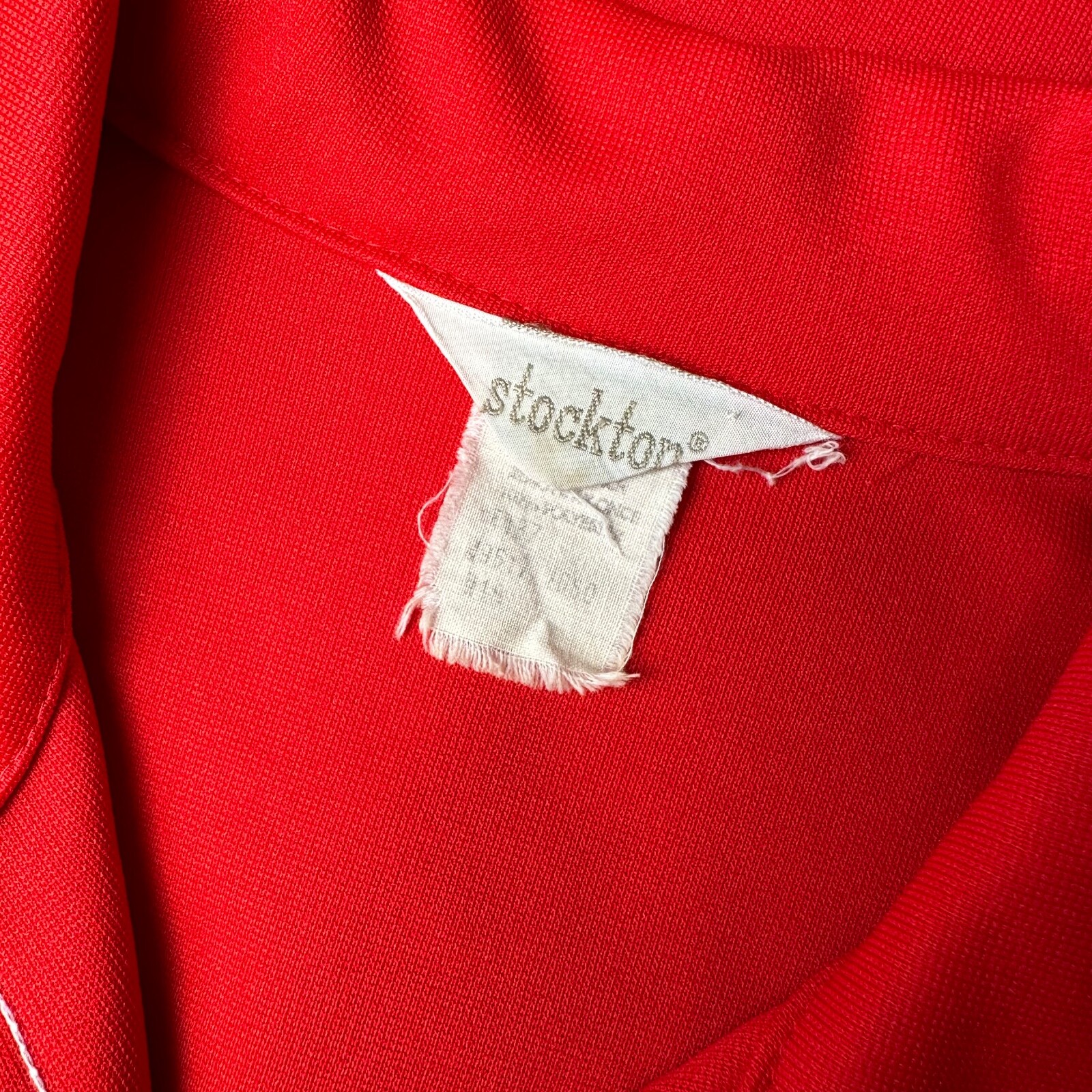 Stockton Vintage Double Knit Polyester Button Down Peak Lapel Red Size Vtg 16
