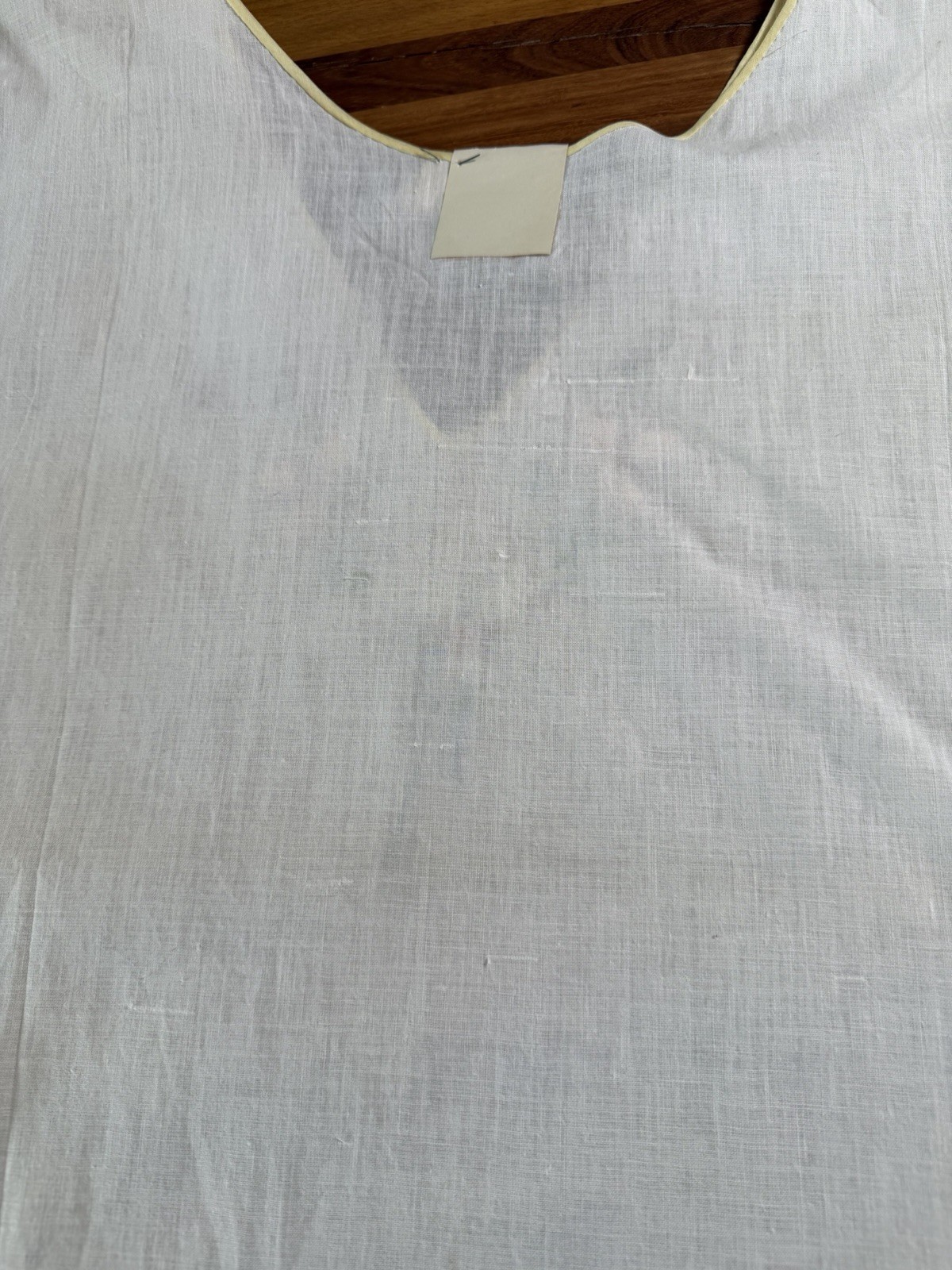 VTG 20s 30s Antique Cotton Night Dress Porto Rican Maid Hand Sewn NOS Lingerie