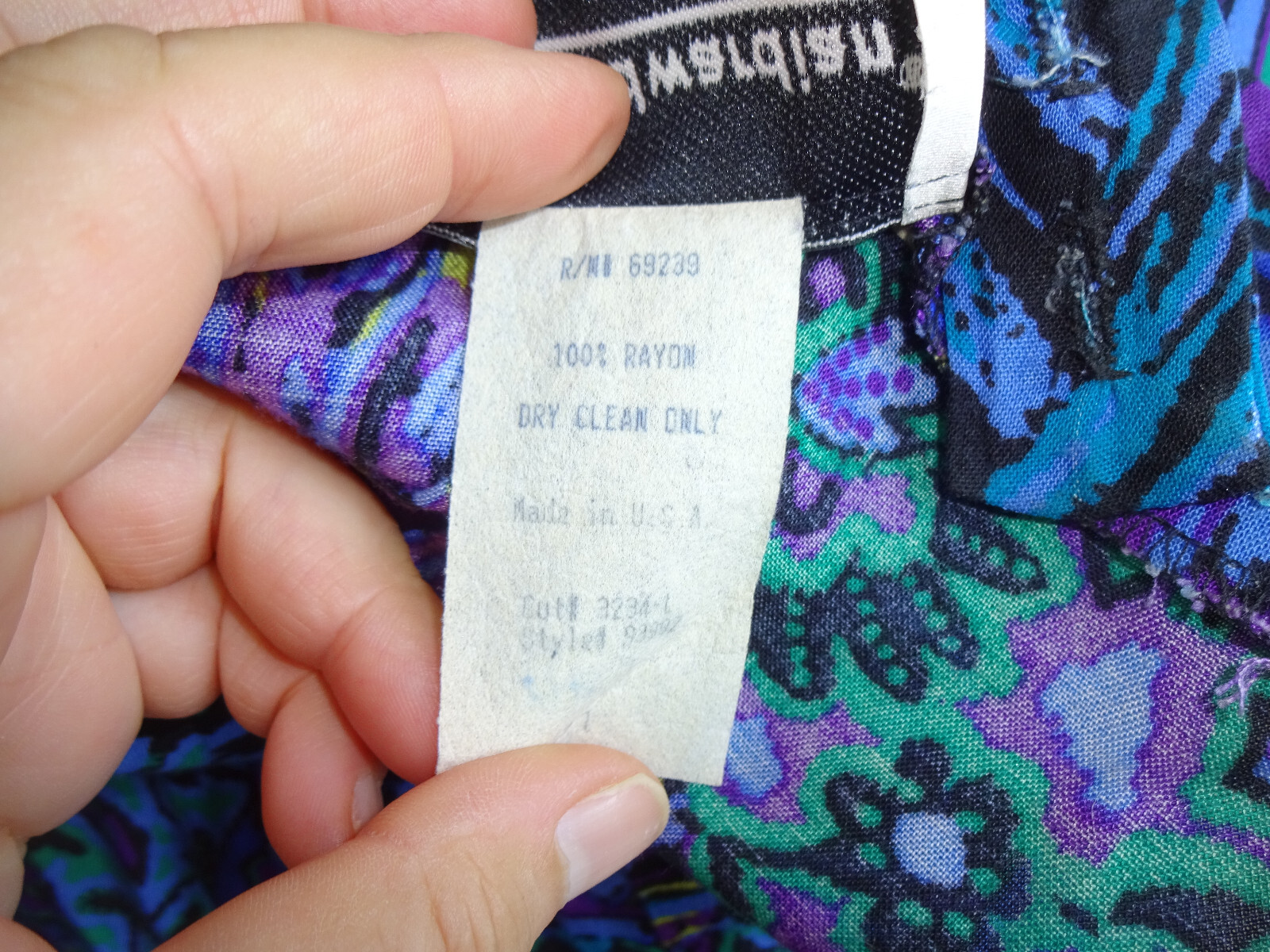 Vintage 1980s Juniors Womens Young Edwardian Dress 11 XS S Purple Blue Green USA