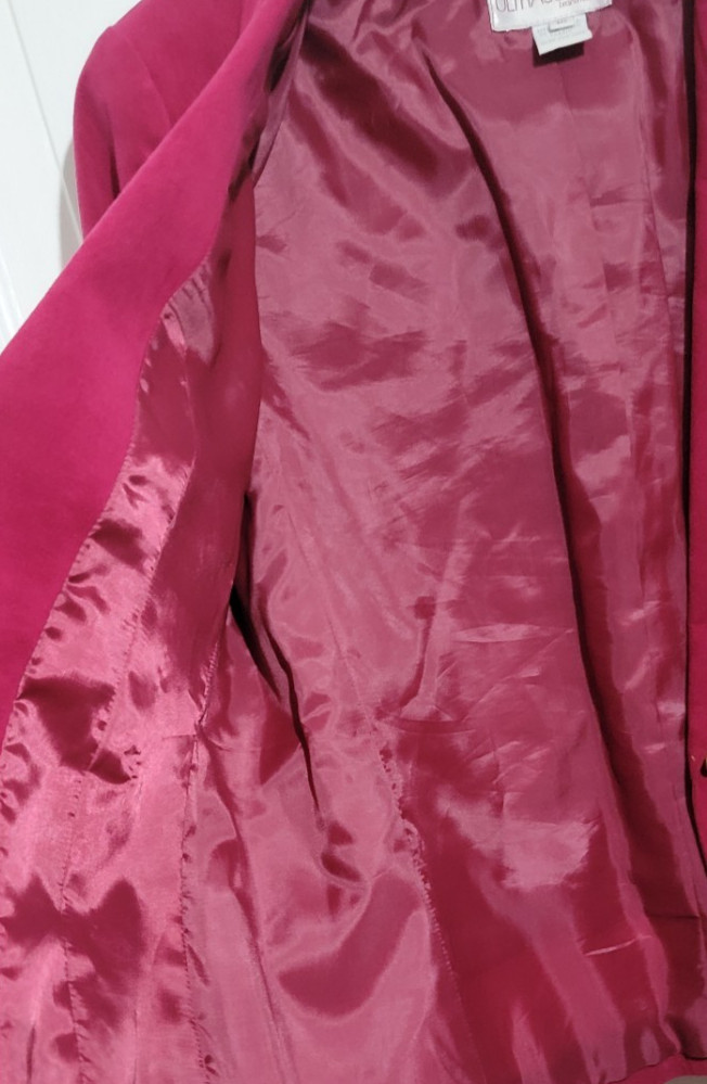 Pristine 70s VTG Ultrasuede Blazer Jacket Magenta Pink Gold Buttons Lined USA 10